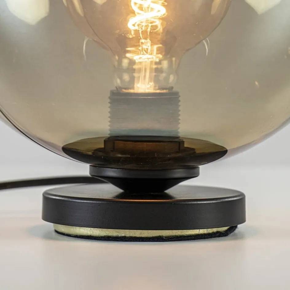 Tafellamp Bella zwart + smoke glas 25cm>Straluma Clearance