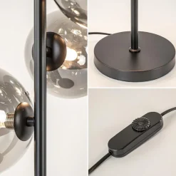 Tafellamp Calcio 4l zwart + smoke glas><noscript><img width=