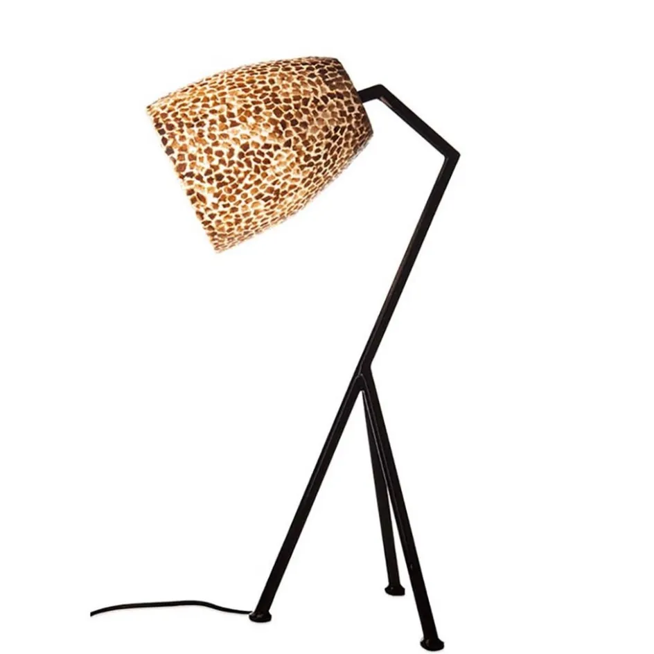Tafellamp driepoot zwart/schelpen gold>Straluma
