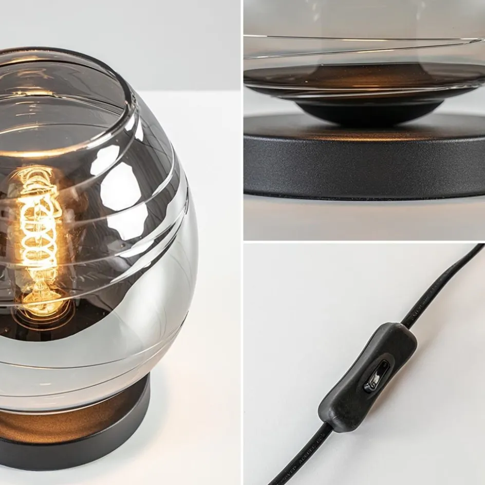 Tafellamp Fantasy laag zwart + smoke glas>Straluma Hot