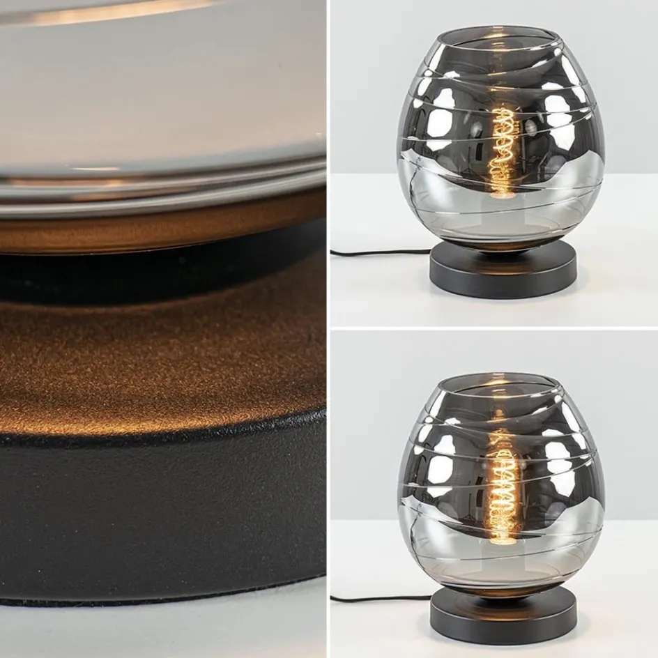 Tafellamp Fantasy laag zwart + smoke glas>Straluma Hot