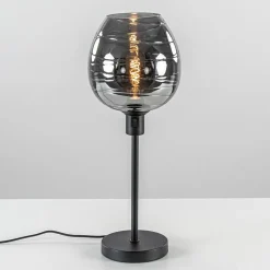 Tafellamp Fantasy op stang zwart + smoke glas>Straluma