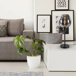 Tafellamp Fantasy op stang zwart + smoke glas></noscript>Straluma
