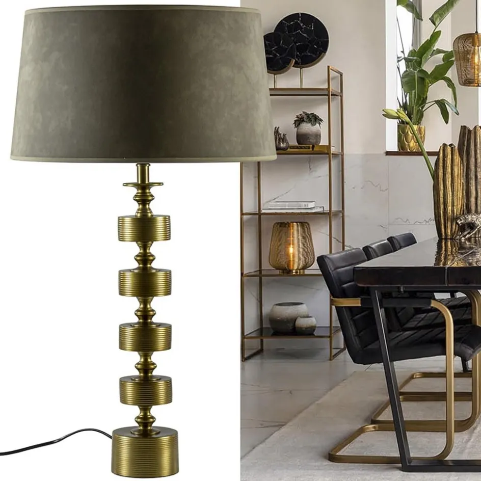 Tafellamp Gody antiek brons exclusief kap>Straluma Discount