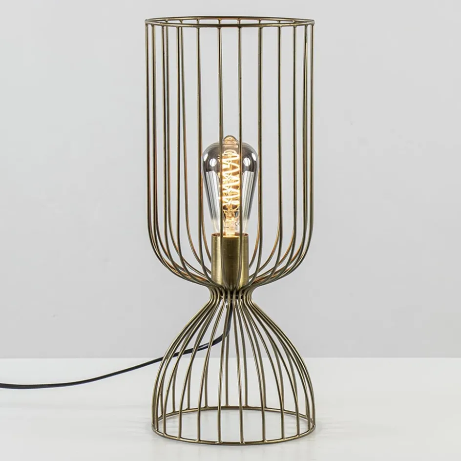 Tafellamp Lazar van Light and Living antiek brons draad>Straluma Online