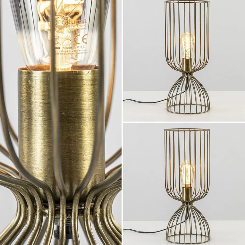 Tafellamp Lazar van Light and Living antiek brons draad>Straluma Online