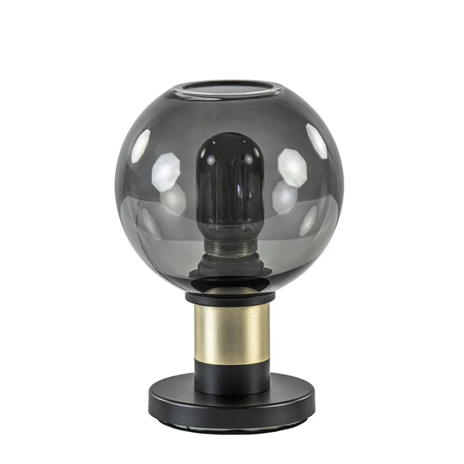 Tafellamp Lazise 15cm zwart/smoke/goud>Straluma Clearance