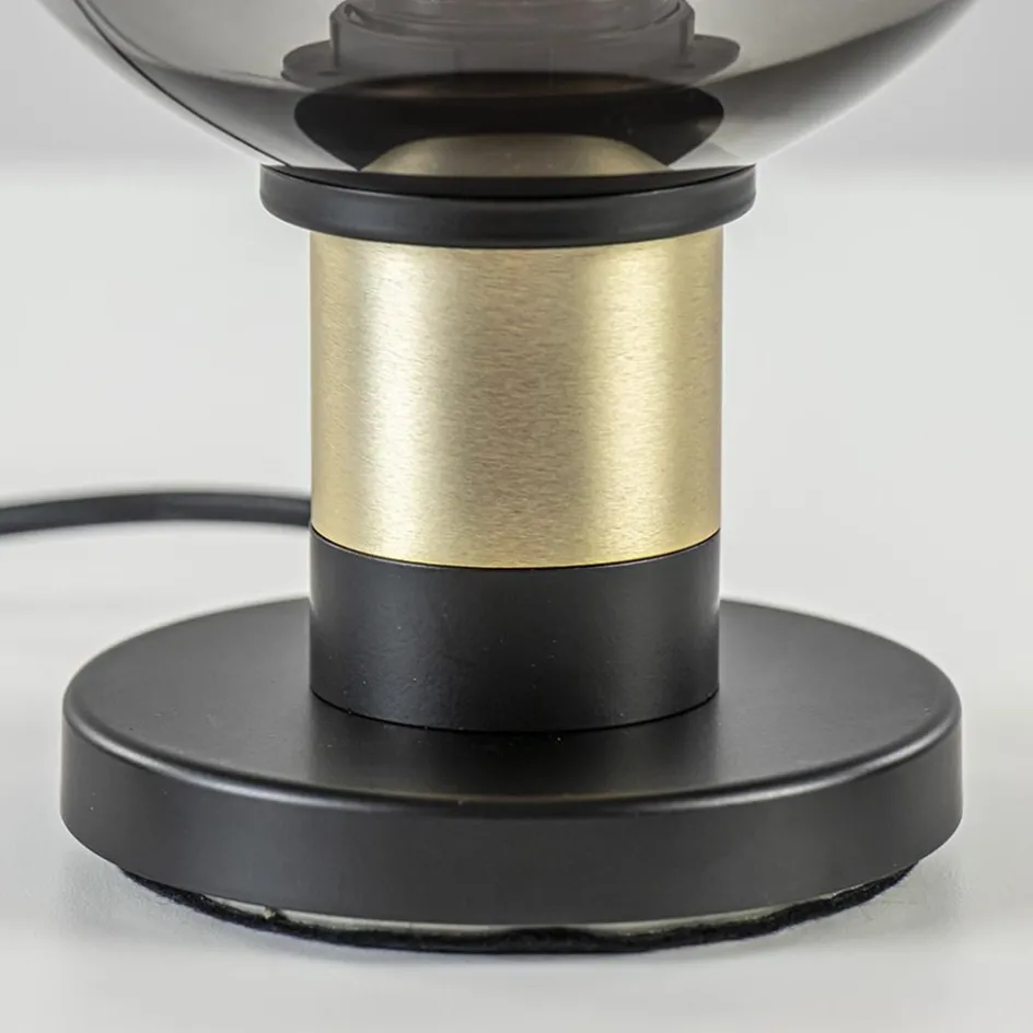 Tafellamp Lazise 15cm zwart/smoke/goud>Straluma Clearance