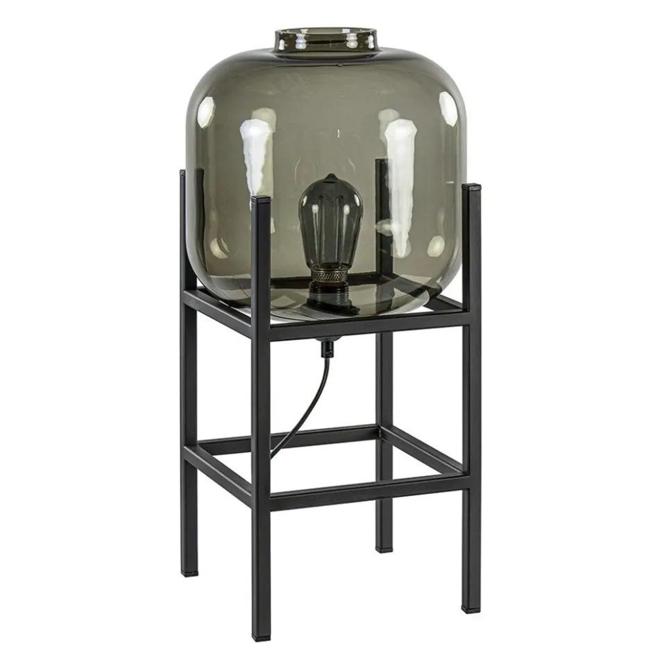 Tafellamp Lett frame zwart/smoke glas>Straluma Discount