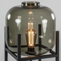 Tafellamp Lett frame zwart/smoke glas><noscript><img width=