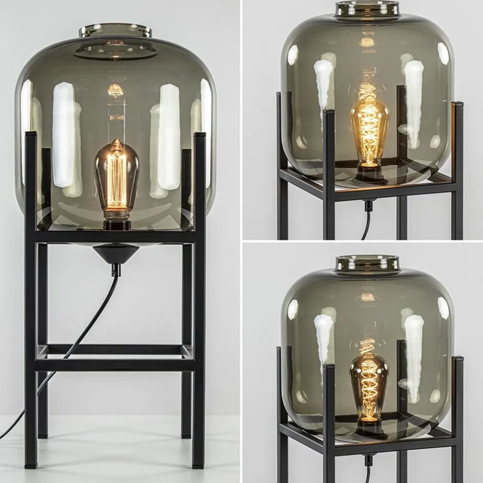 Tafellamp Lett frame zwart/smoke glas>Straluma Discount