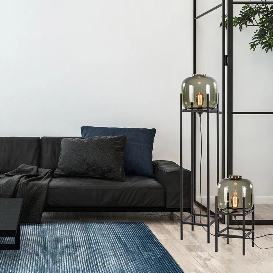 Tafellamp Lett frame zwart/smoke glas>Straluma Discount