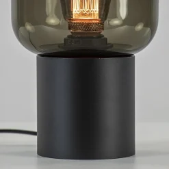 Tafellamp Lett zwart + smoke glas 13cm><noscript><img width=