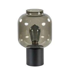 Tafellamp Lett zwart + smoke glas 20cm>Straluma Hot