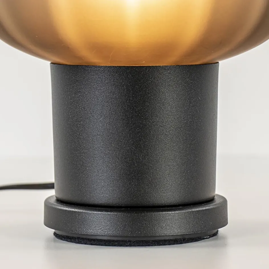 Tafellamp Lett zwart met mat smoke glas>Straluma Discount