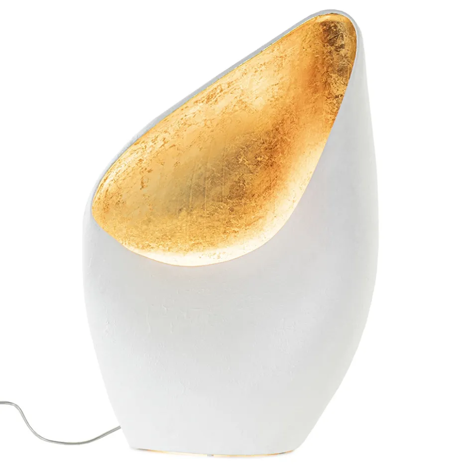 Tafellamp mat wit met goldleaf groot>Straluma Discount