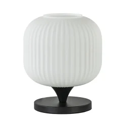 Tafellamp mat zwart met wit glas>Straluma Clearance