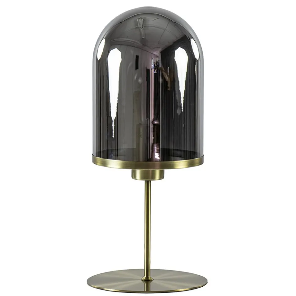 Tafellamp Maverick antiek brons met smoke glas>Straluma Outlet