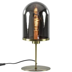 Tafellamp Maverick antiek brons met smoke glas>Straluma Outlet