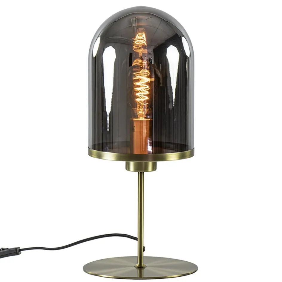 Tafellamp Maverick antiek brons met smoke glas>Straluma Outlet
