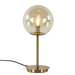 Tafellamp Medina goud met amber glas L&L>Straluma Outlet