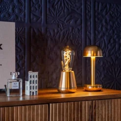 Tafellamp met oplaadbare batterij goud/smoke dimbaar><noscript><img width=