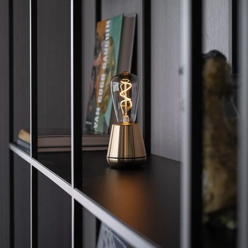 Tafellamp met oplaadbare batterij goud/smoke dimbaar>Straluma Discount