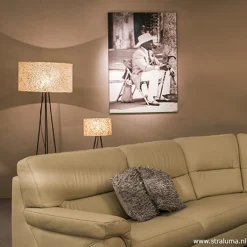 Tafellamp metaal met schelpen kap><noscript><img width=