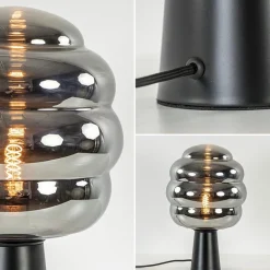 Tafellamp Misty zwart + titanium glas><noscript><img width=
