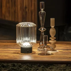 Tafellamp op batterij amber/zwart dimbaar></noscript>Straluma Hot