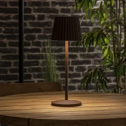 Tafellamp roest bruin oplaadbaar inclusief LED IP54><noscript><img width=
