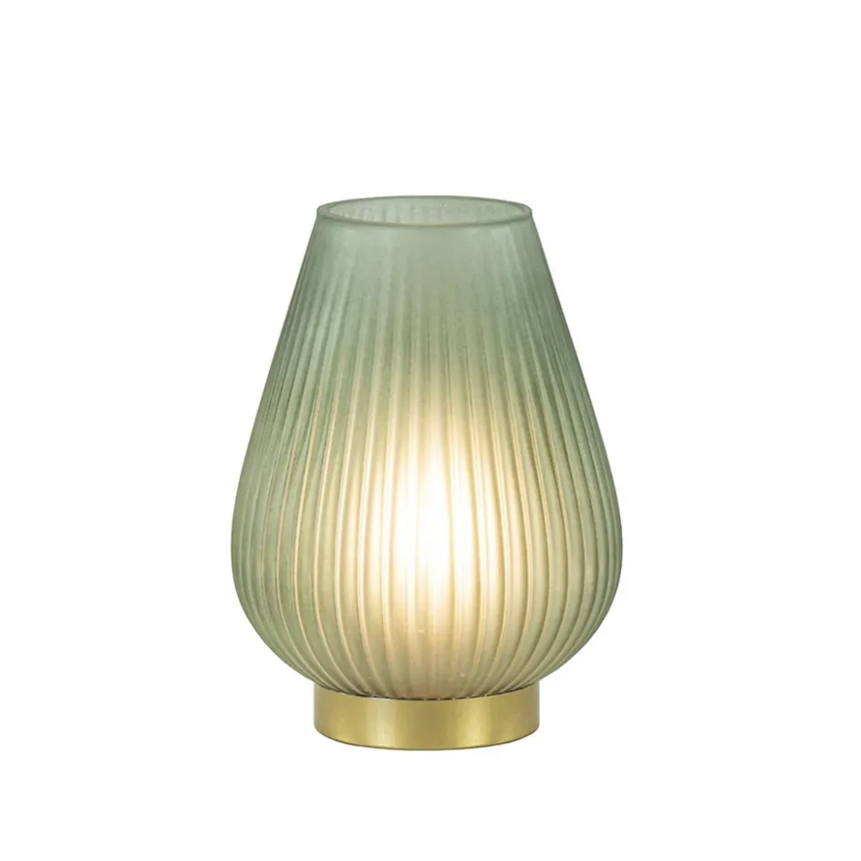 Tafellamp Tajera op batterij donker groen/goud>Straluma Hot