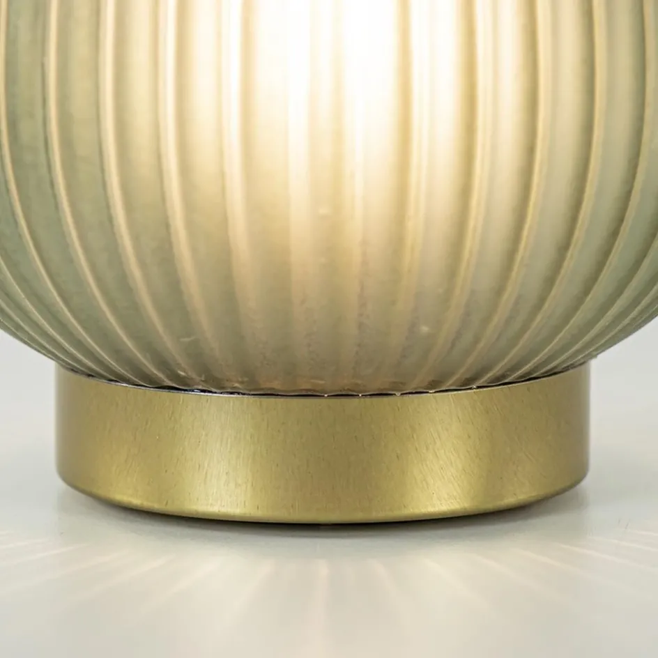 Tafellamp Tajera op batterij donker groen/goud>Straluma Hot