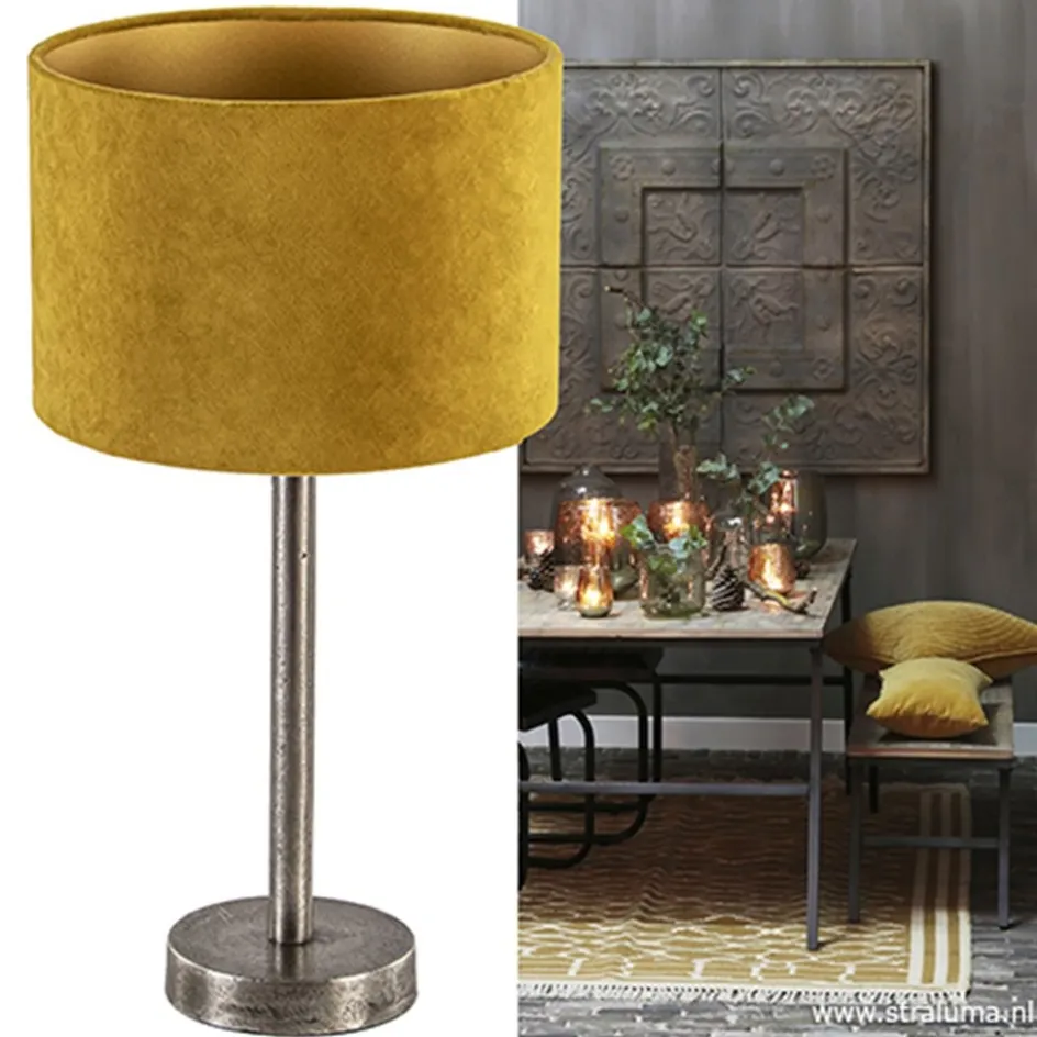 Tafellamp Undai ruw nikkel excl. kap>Straluma Hot