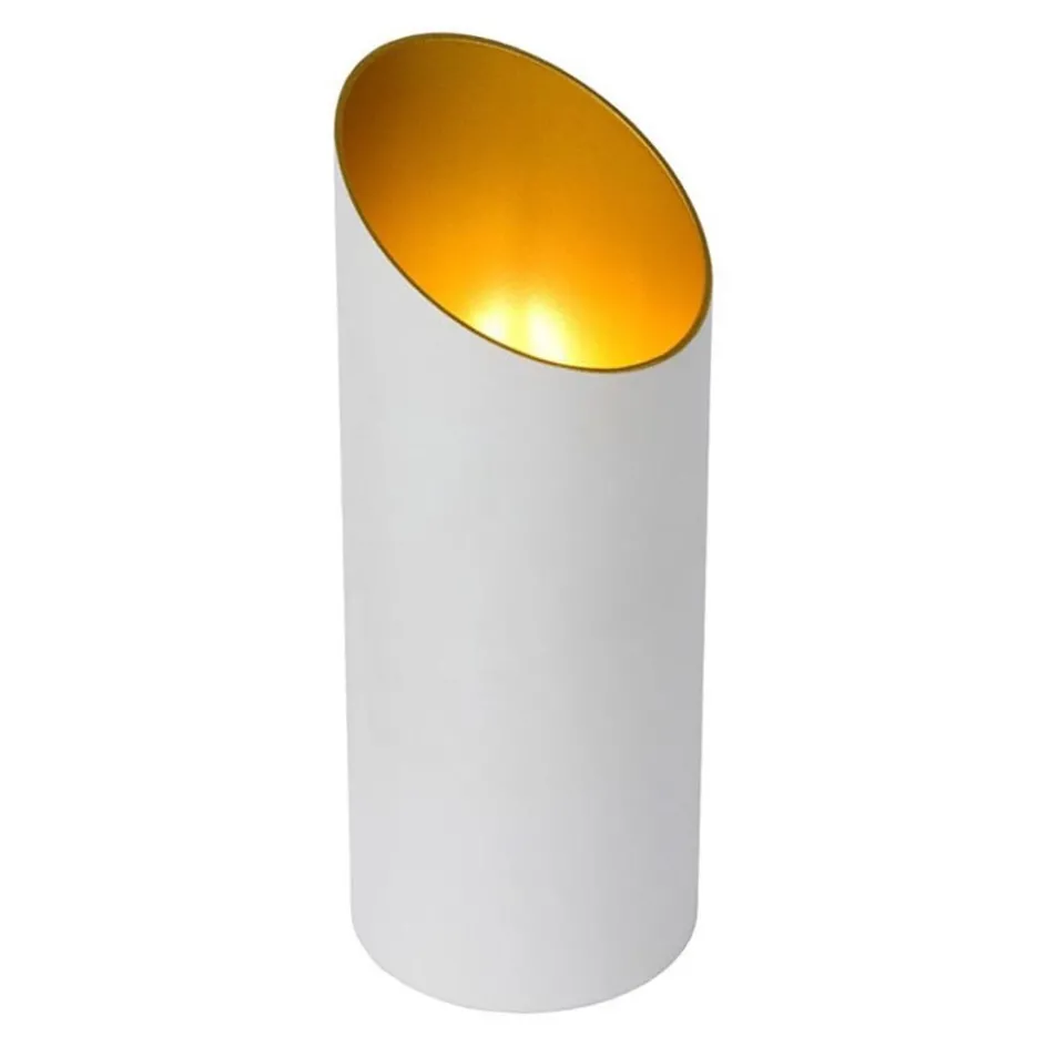 Tafellamp uplighter mat wit met goud>Straluma Hot