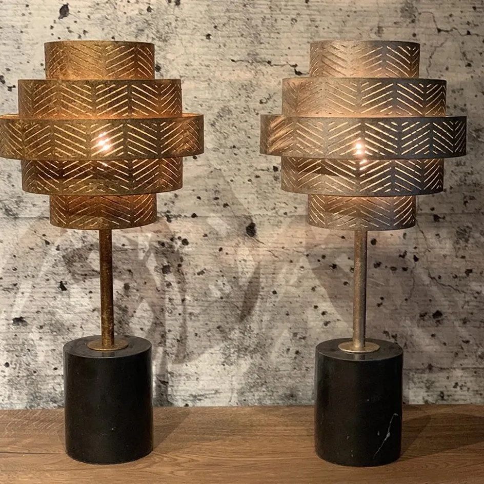 Tafellamp Vegas oud zilver/marmer zwart>Straluma Best