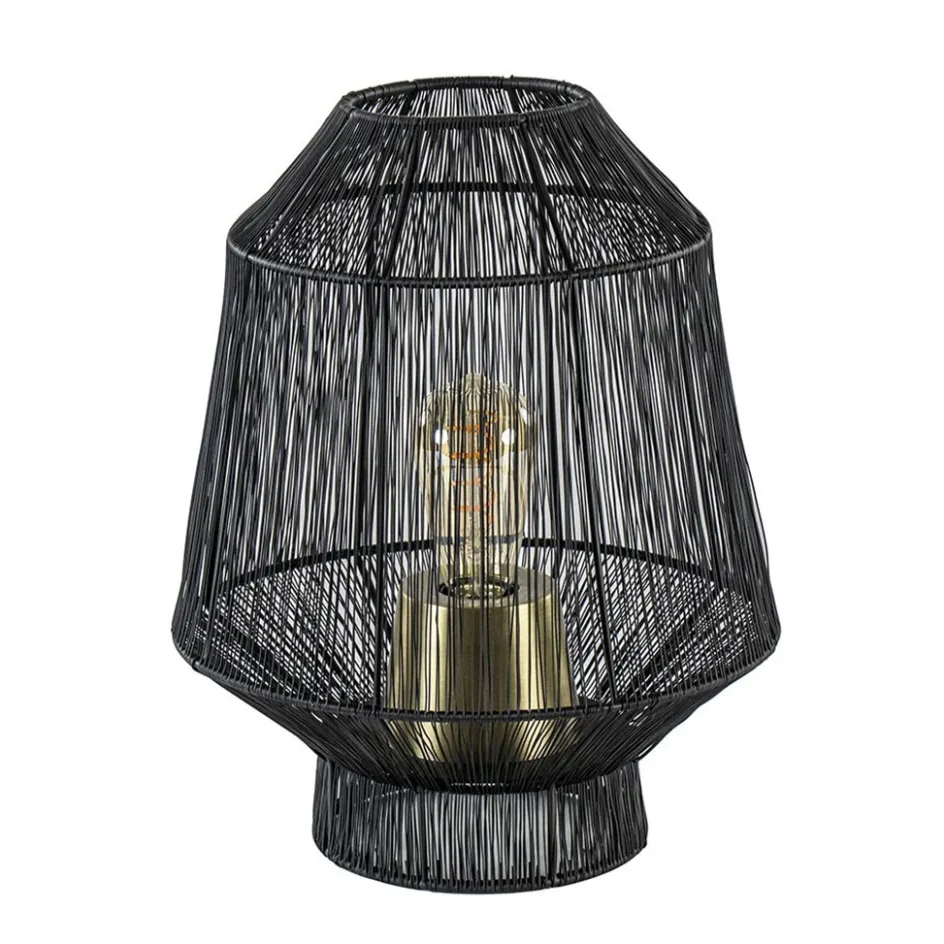 Tafellamp Vitora mat zwart met bronzen fitting>Straluma Sale