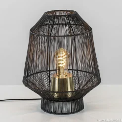 Tafellamp Vitora mat zwart met bronzen fitting>Straluma Sale