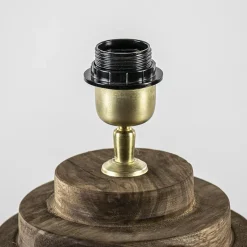 Tafellamp voet Racco donkerbruin hout excl.kap L&L>Straluma Outlet