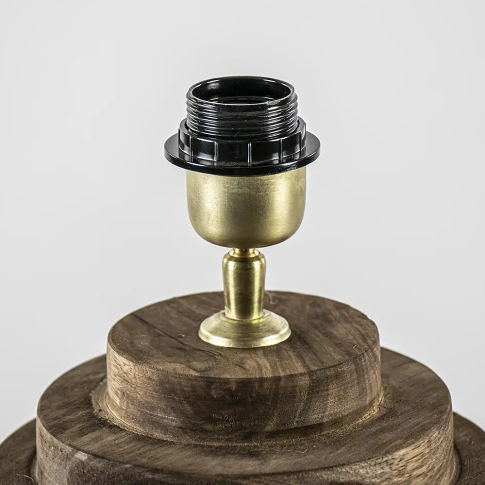 Tafellamp voet Racco donkerbruin hout excl.kap L&L>Straluma Outlet