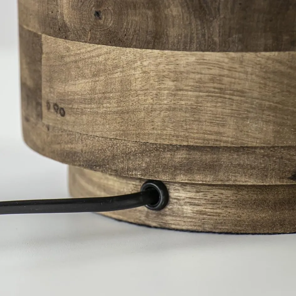 Tafellamp voet Racco donkerbruin hout excl.kap L&L>Straluma Outlet