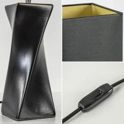 Tafellamp zwart keramiek inclusief kap zwart/goud></noscript>Straluma Sale