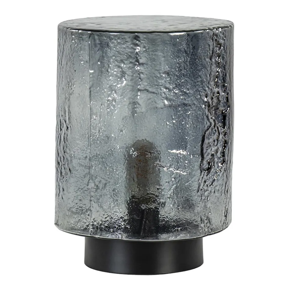 Tafellamp zwart met robuuste glazen kap>Straluma Clearance