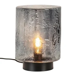 Tafellamp zwart met robuuste glazen kap>Straluma Clearance