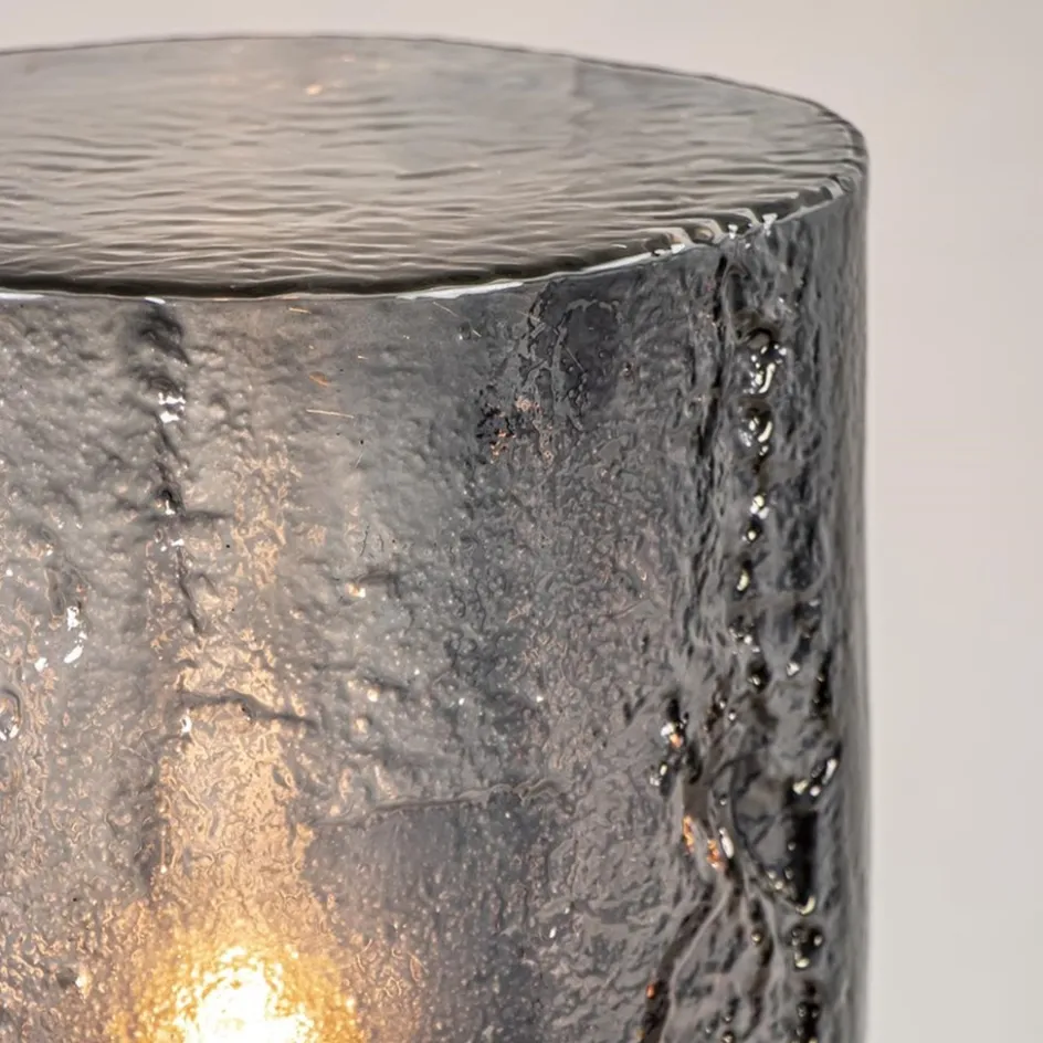 Tafellamp zwart met robuuste glazen kap>Straluma Clearance