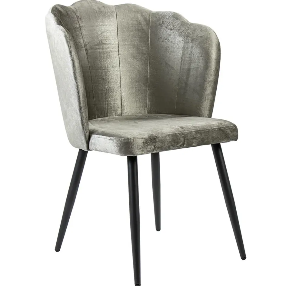 Trendy eetkamerstoel velours met zwarte poot>Straluma Online