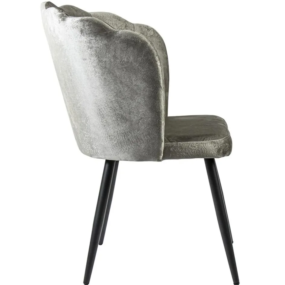 Trendy eetkamerstoel velours met zwarte poot>Straluma Online