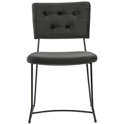 Trendy eetkamerstoel velvet grijs met metalen poot>Straluma Discount