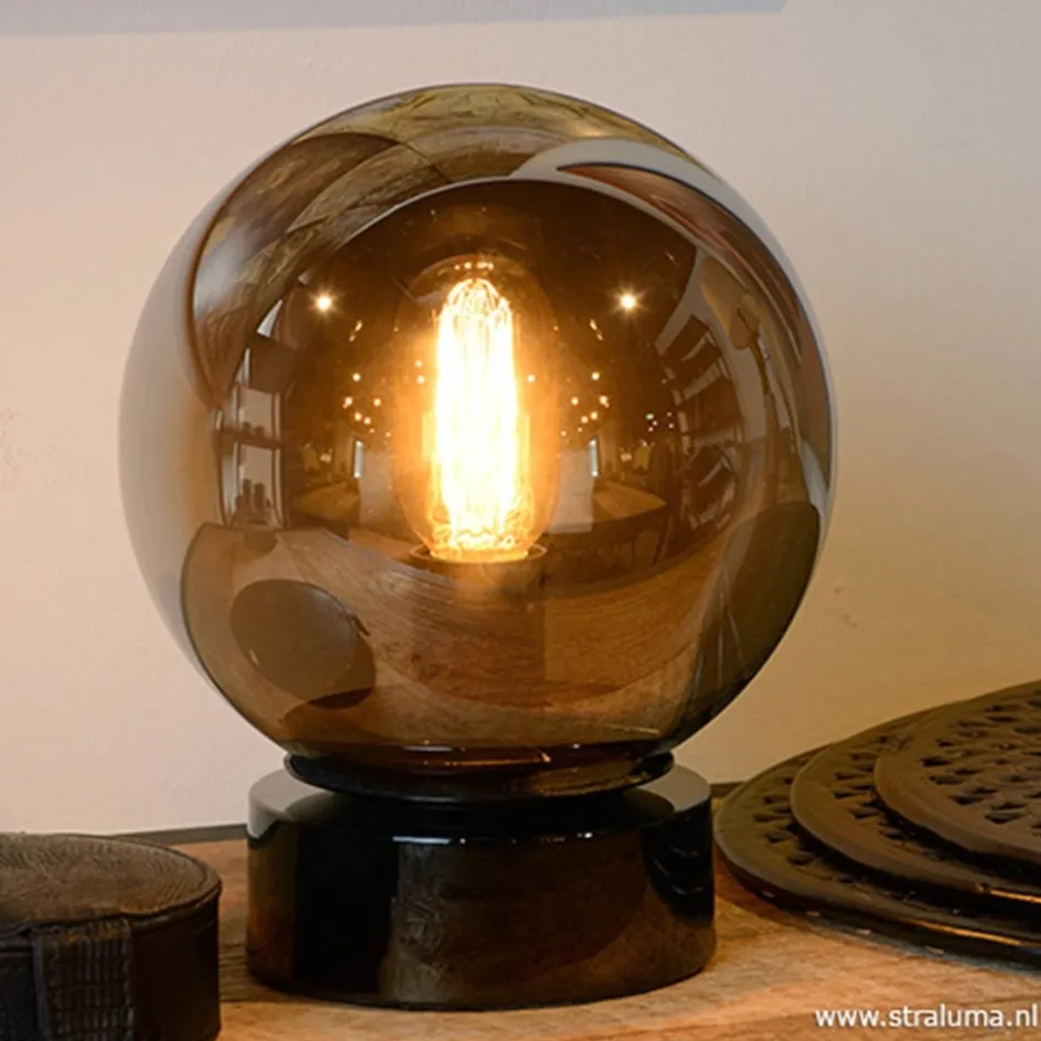 Trendy glazen tafellamp smokey>Straluma Outlet