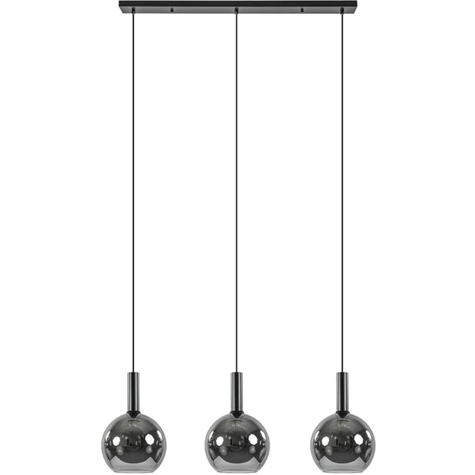 Trendy hanglamp met smoke/titanium glazen bollen>Straluma Online